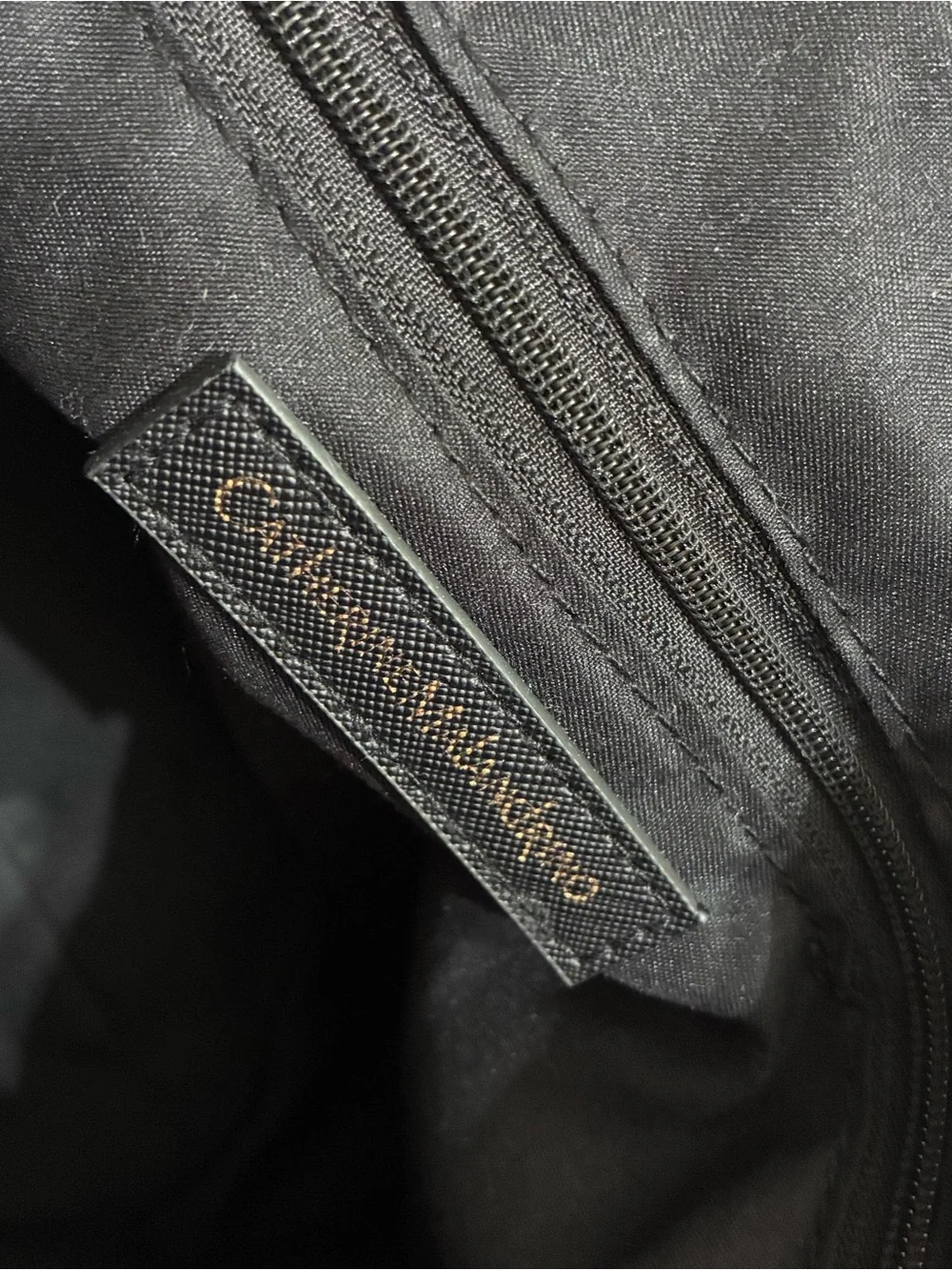 Catherine Malandrino Black Satchel with Gold Chain Detail